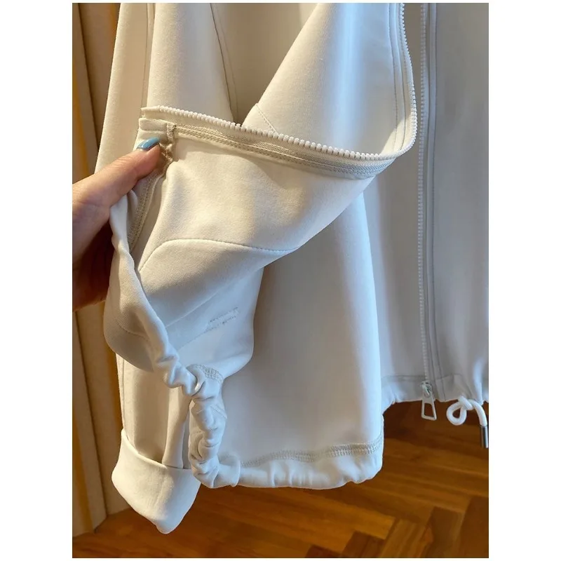 ファッショナブルな黄色のラウンドネックジャケット女性の秋 2025 新しいルーズカジュアル薄いジッパーセーターカーディガントップ