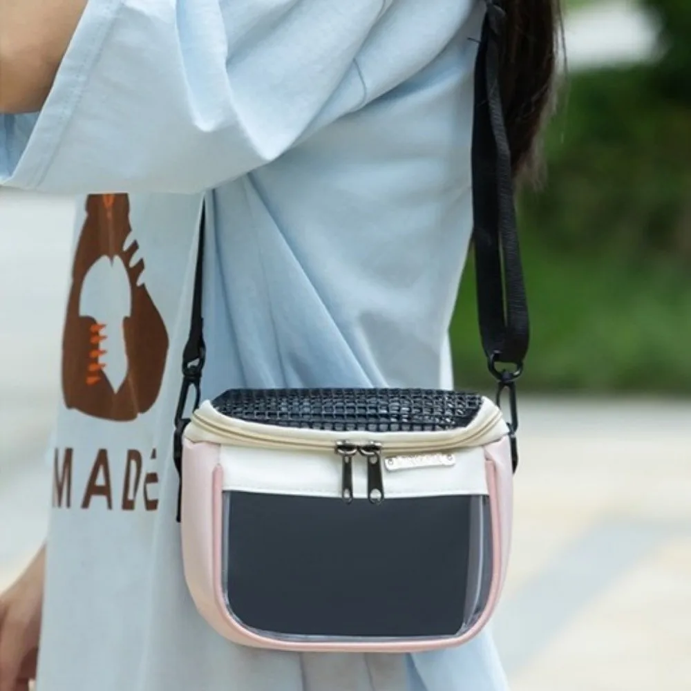 Breathable Pet Carrier Bag Clear View Ventilated Hamster Carry Bag Lightweight Adjustable Pet Takeaway Bag Pet Travel