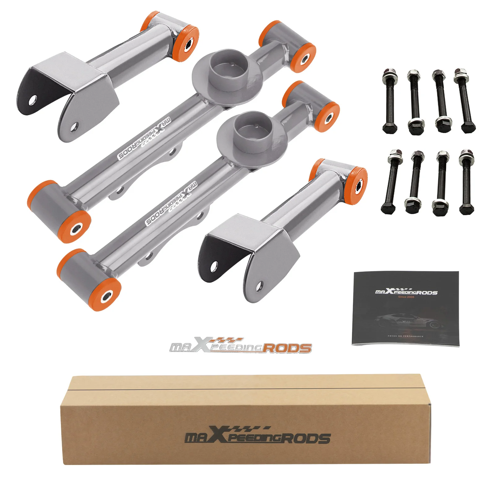 

4 шт. задние верхние и нижние трубчатые рычаги управления для Ford Mustang 1979-2004 серые