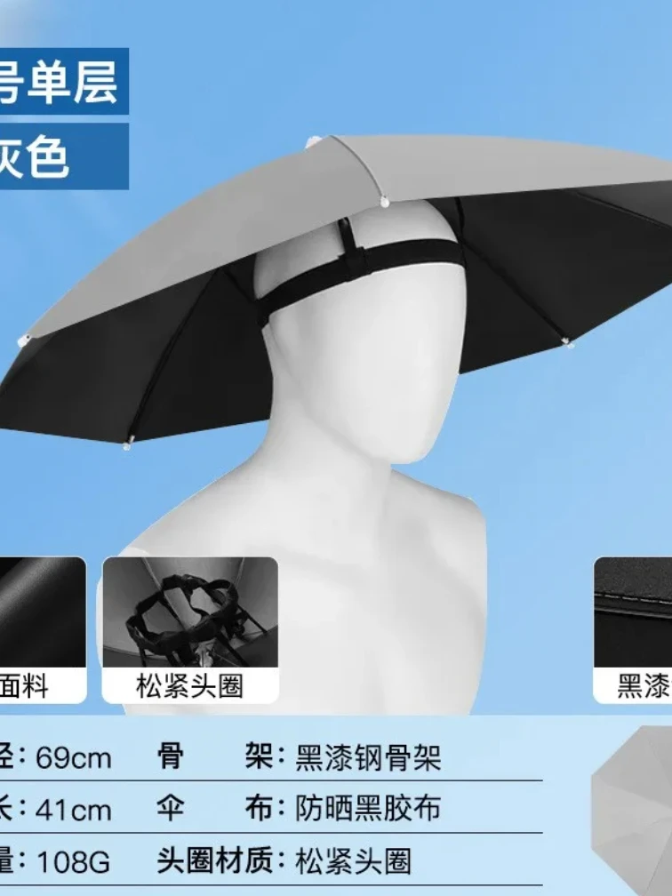AliExpress Outdoor Foldable Umbrella Hat Anti-rain Anti-sun Headwear Sun Cap Fishing Golf Cycling Hiking Camping Shade Umbrella Hat