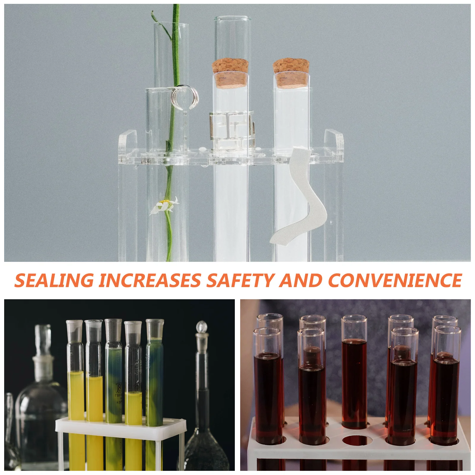 

25pcs Small Test Tubes With Cork Stopper Reusable Clear Plastic Vials For Bath Salts Essential Oils Storage Sample Container