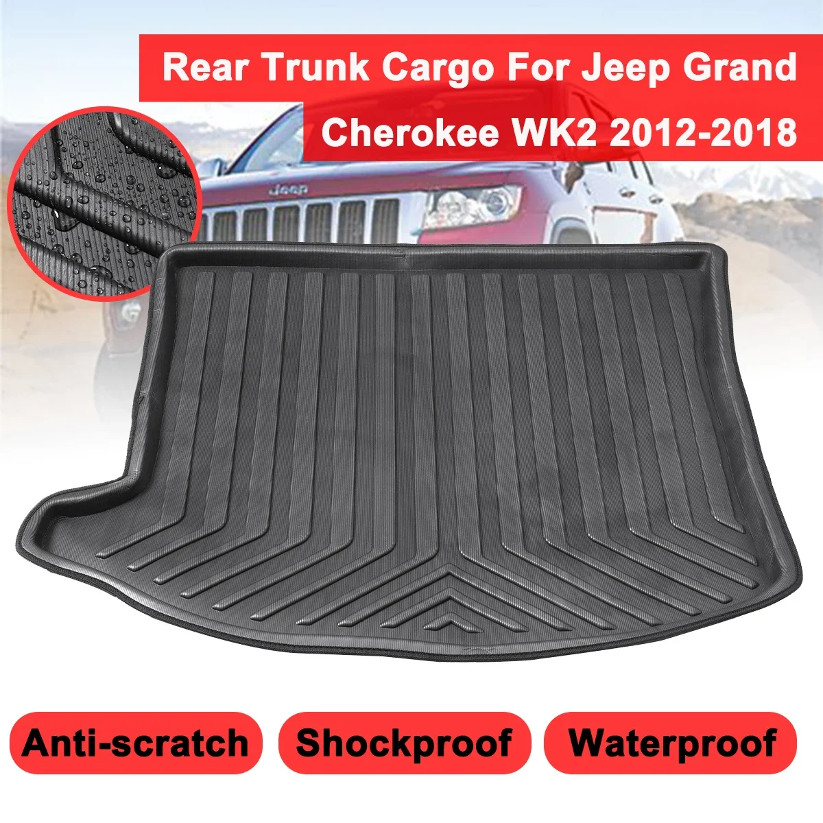 Cargo Mud Pad Boot Mat Rear Trunk Liner Kick Guard Protector For Jeep Grand Cherokee WK2 2012 2013 2014-2018 Floor Tray Carpet