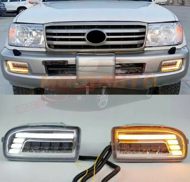 

For Toyota Land Cruiser 100 LC100 FJ100 1998-2007 2pcs DRL LED daytime running lights Fog lights