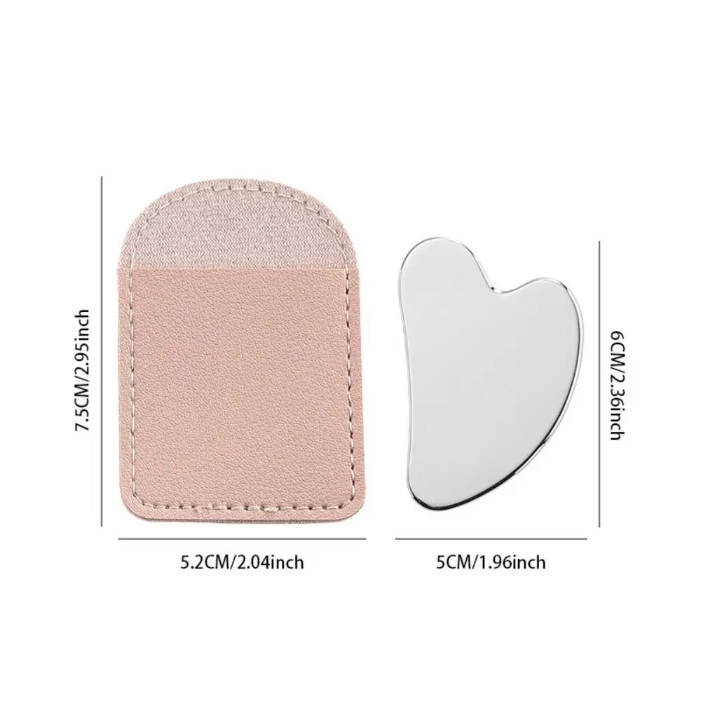 Rascador Gua Sha de acero inoxidable duradero, masajeador Facial Universal con forma de corazón, tablero Guasha para masaje de ojos de belleza Facial