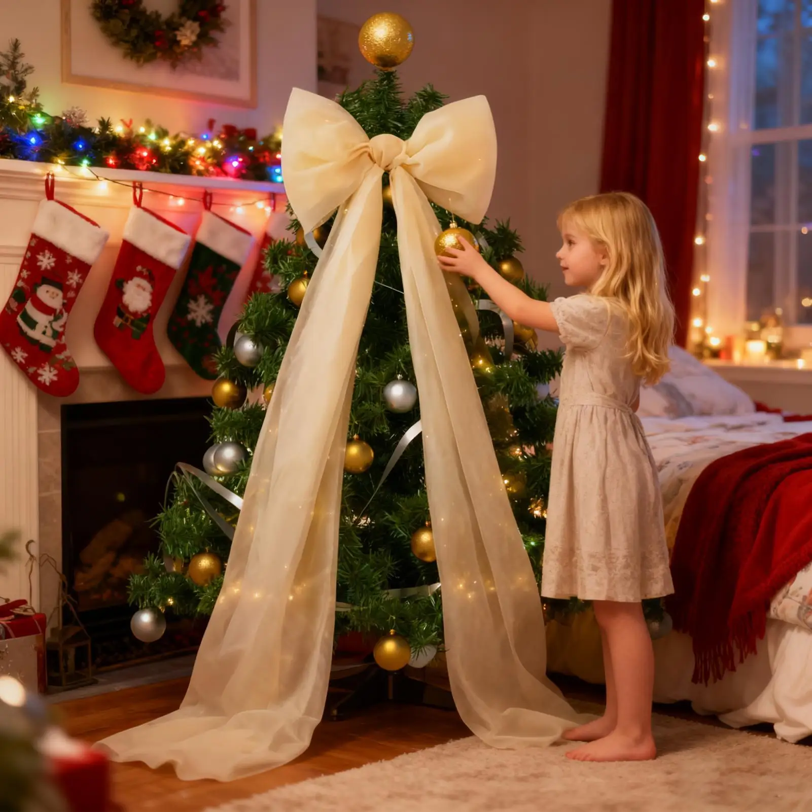 

Большой рождественский бант, кулон из жемчужной пряжи, бант, рождественская елка, бант, подвеска, украшения для домашнего декора, украшение для новогодней вечеринки