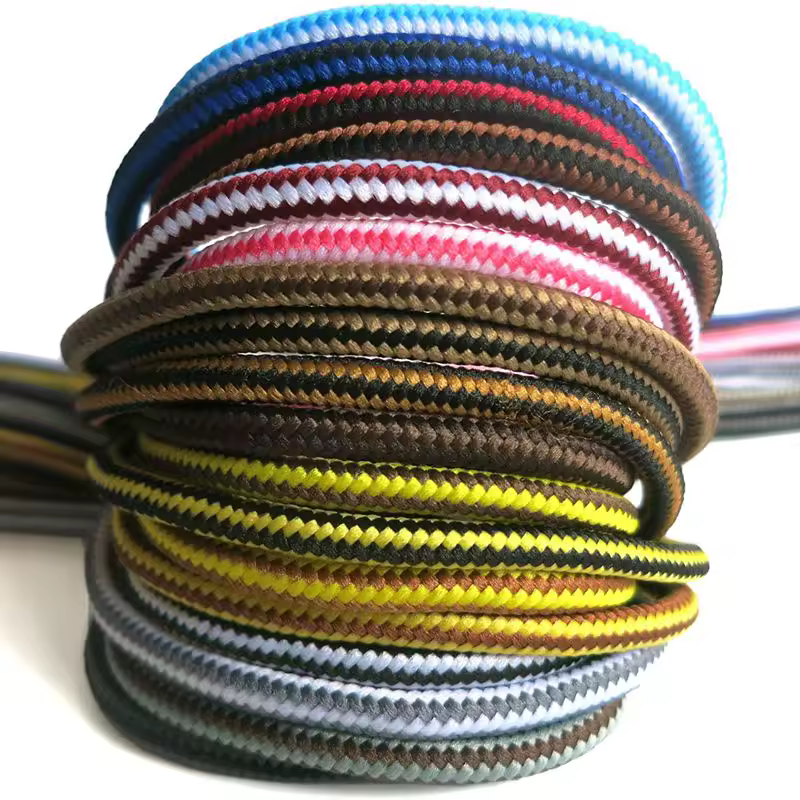 1 Pair 18 Colors Striped Double Color Shoe laces Round Outdoor Sneakers Shoelaces Cotton Boots Shoelace 70CM 90CM 120CM 150CM - Image 5