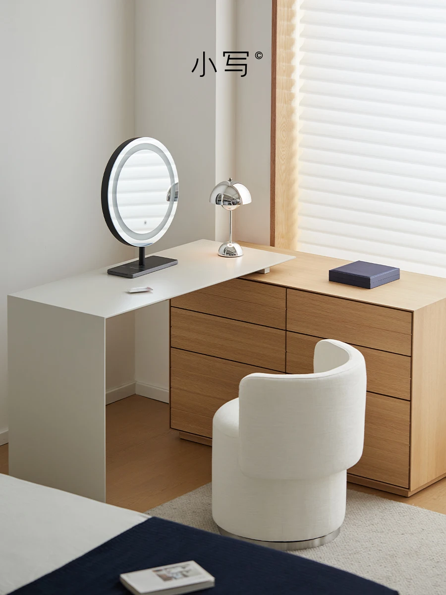 

BF Dressing Table and Chest of Drawers Integrated Minimalist Japanese Style Solid Wood Cream Color Natural Wood Bedroom