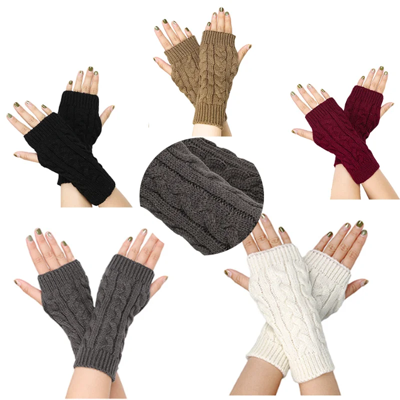 

Women Knitted Arm Warmer Long Fingerless Gloves Mitten Winter Y2K Solid Arm Sleeve Fashion Casual Soft Girls Clothes Punk Gloves