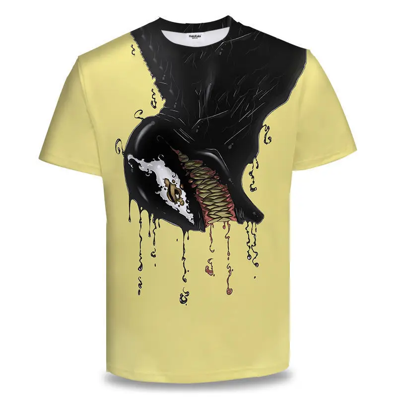 2024 New Summer Women Venom Cartoon Tops Tees 3D Print T-shirt Casual Short Sleeve Clothing Boys Girls Sports Streetwear