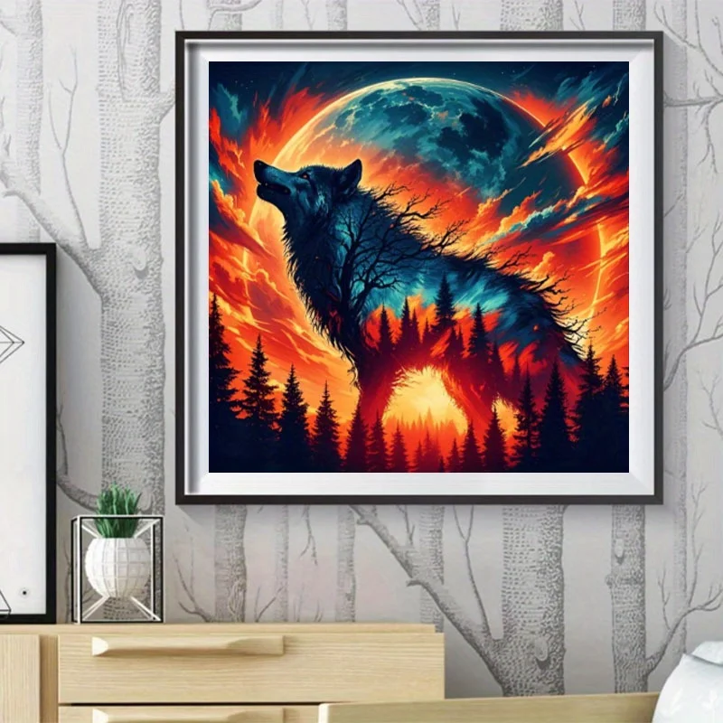

Fantasy Moon Wolf King Jigsaw Puzzle 500/1024 PCS Holiday Stress Relieving Fun Games Home Decor Holiday Gifts