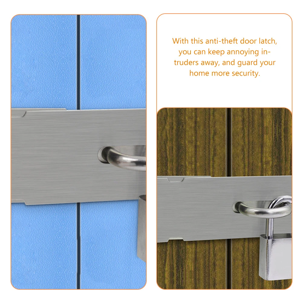 

2pcs Stainless Steel Hasp Locks Padlock Clasp Garage Lock Kit Anti-Theft Lock For Home Security Bedroom Bathroom Office Hotel