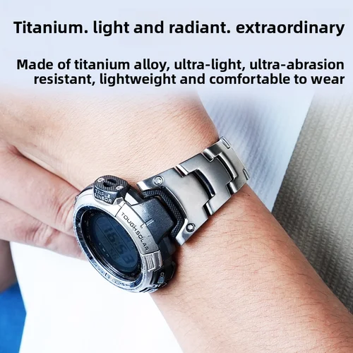 Imagen 2 del producto Correa de reloj de aleación de titanio para Casio PROTREK series PRG-110T/Y PRW-1300Y, accesorios de pulsera para deportes al aire libre para hombre