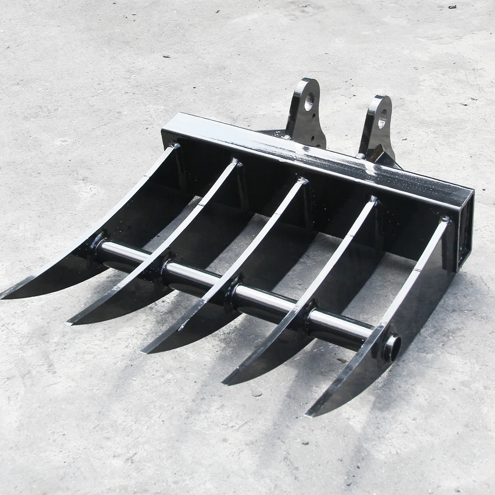Mini Excavator Attachment Rake, Metal Material, Hole Diameter: 25MM/0.98in, Suitable for 1 - Ton Mini Excavators