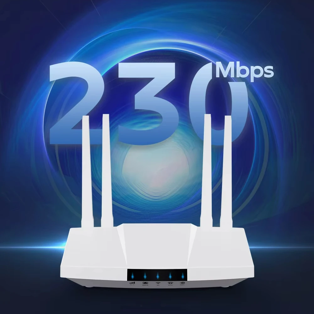 

Новая модель 4G LTE CPE для использования в помещении, интеллектуальный беспроводной модем-маршрутизатор Wi-Fi, макс. 300 Мбит/с. Частота передачи данных LAN 2,4G Брандмауэр VPN для домашнего использования