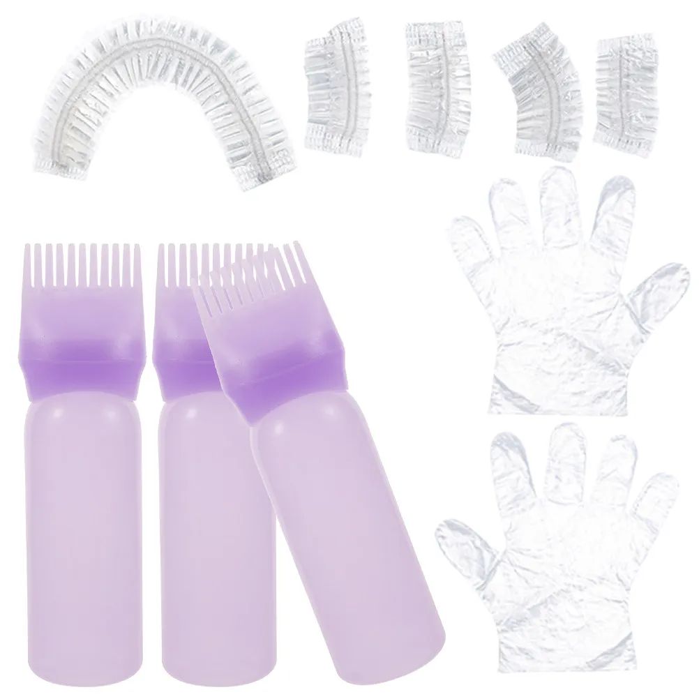 

Полный набор инструментов для окрашивания волос: бутылка-аппликатор, дозатор для масла, расческа для корней, перчатки для легкого и беззагрязняющего окрашивания.