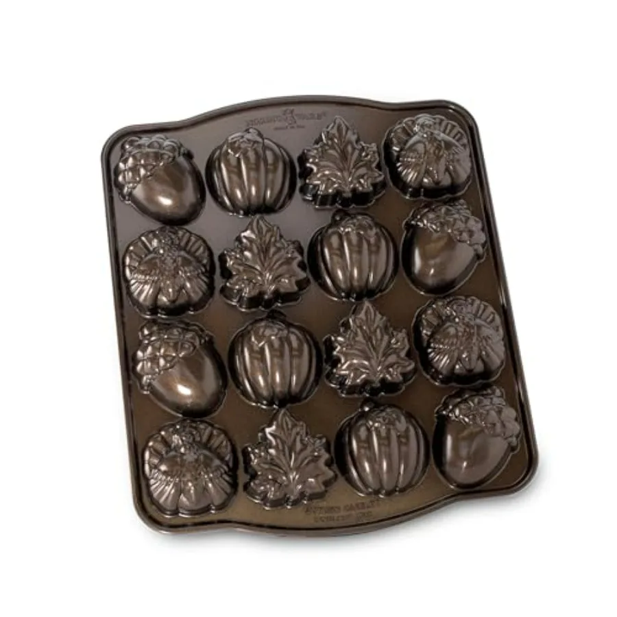 

Autumn Cakelet Pan 3-Cup Bronze Nonstick Baking Pan for Mini Cakes and Desserts Durable Aluminum Construction with Rust-Resista