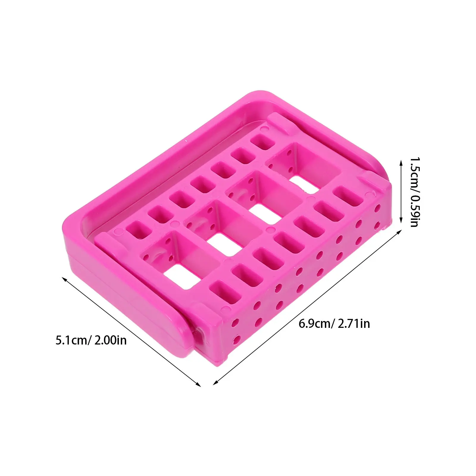 4Pcs Nail Tool Holder Organizer Storage Box 16 Holes Nail Drill Bits Display Stand Case for Salon Manicure Bit Holder Case