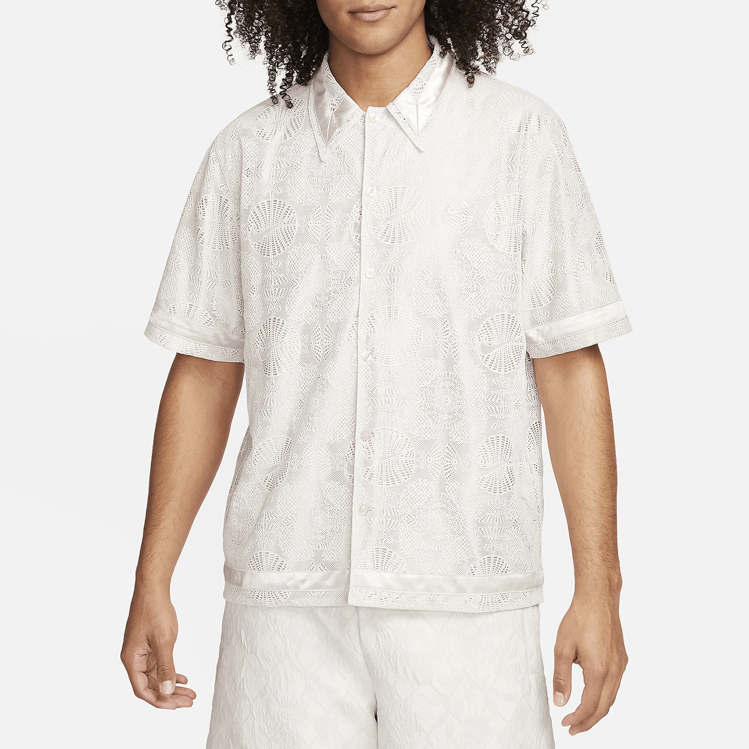 Nike genuine new men's knitted jacquard basketball sports short sleeved shirt FN2683-104