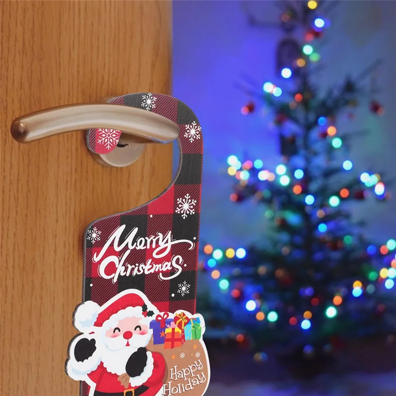 ABKJ-6Pcs Gift Hooks Xmas Door Hanging Decor Party Supplies Xmas Door Hanging Ornament Xmas Party Favor Xmas Decoration