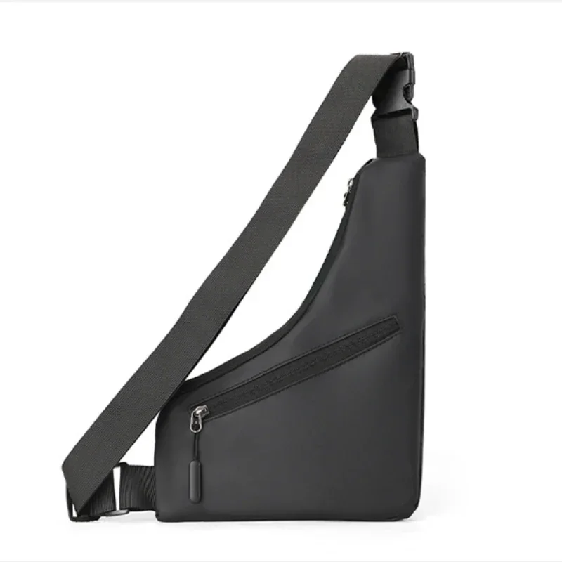 Bolsa de peito anti-roubo masculina, bolsa triangular de filme de couro para lazer, carteira de cartão crossbody, esportes, ciclismo, equitação, estilingue