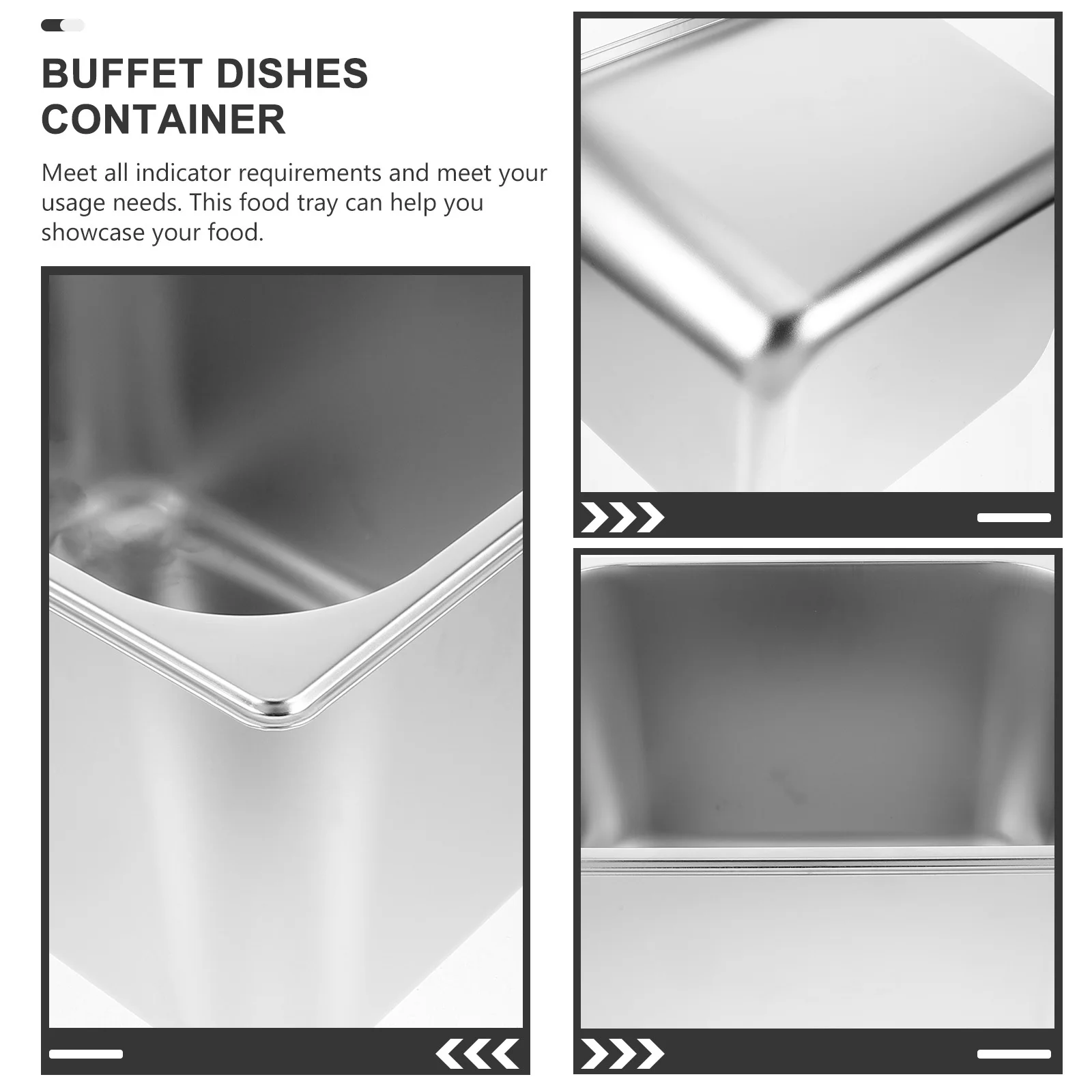 

Контейнер для еды из нержавеющей стали, многоразовый фуршетный поднос большой емкости для общественного питания, сервировки, хранения закусок, фруктов, десертов, шведского стола