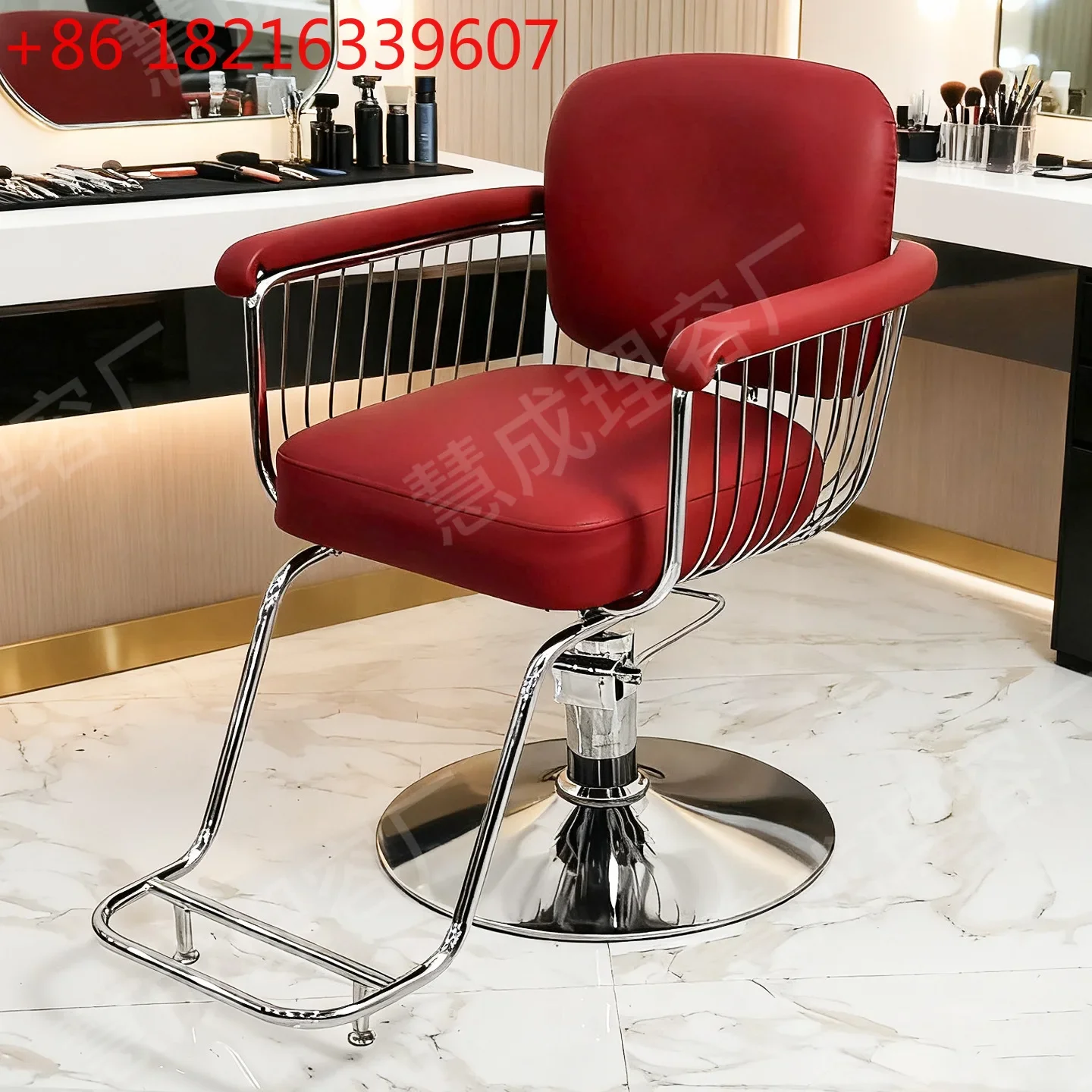 Light brown, black light luxury hairdressing special hair cutting chair lifting and rotating high-end perm and dyeing seat chair