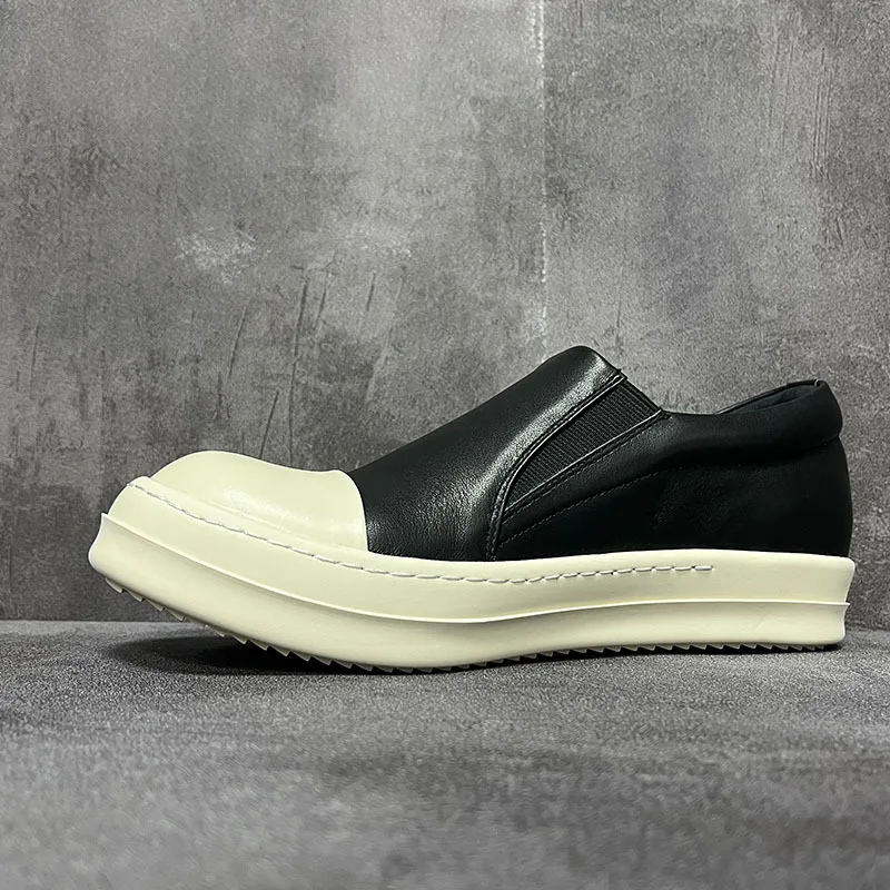 Men Loafer Shoes Women Casual Leather Footwear Luxury Trainers Platform Autumn Flats Black Walking Sneakers