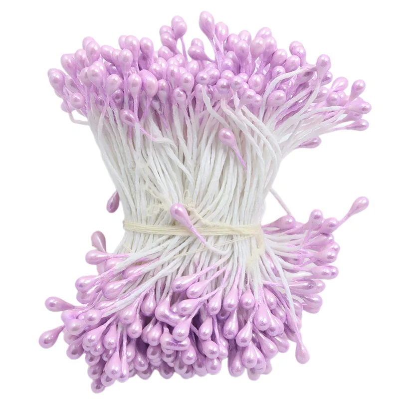 3mm 290pcs/lot Artificial flower stamen pistil pearl flower stamen pistil DIY Wedding gift cake decoration For DIY Double Heads