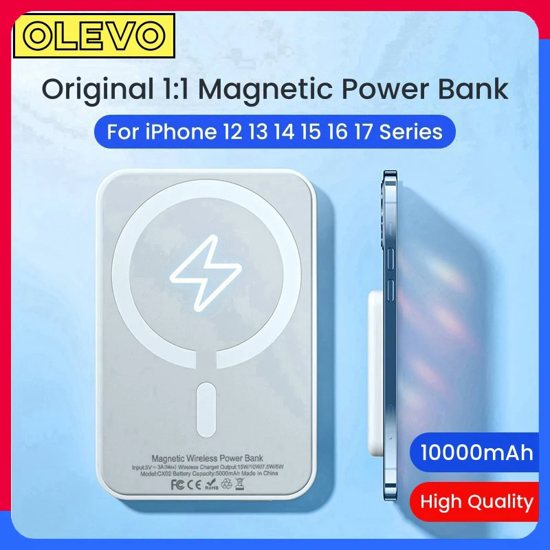 

Magnetic Powerbank For iPhone Original External Auxiliary Spare Battery Pack Wireless Fast Charger For Apple Magsafe Power Bank