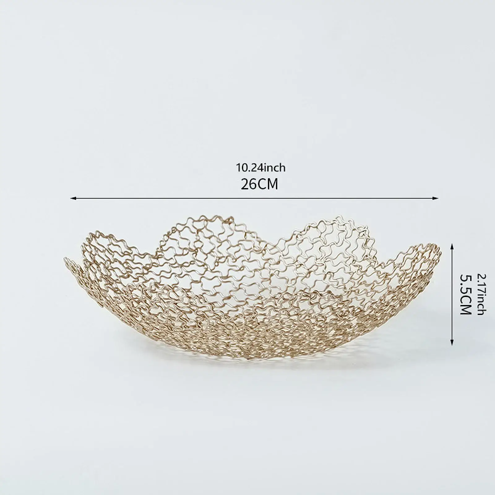 Wire Fruit Basket Fruit Bowl Tabletop Display Stand Cake Bread Plate Dessert Plate for Household Kitchen Home Dining Room