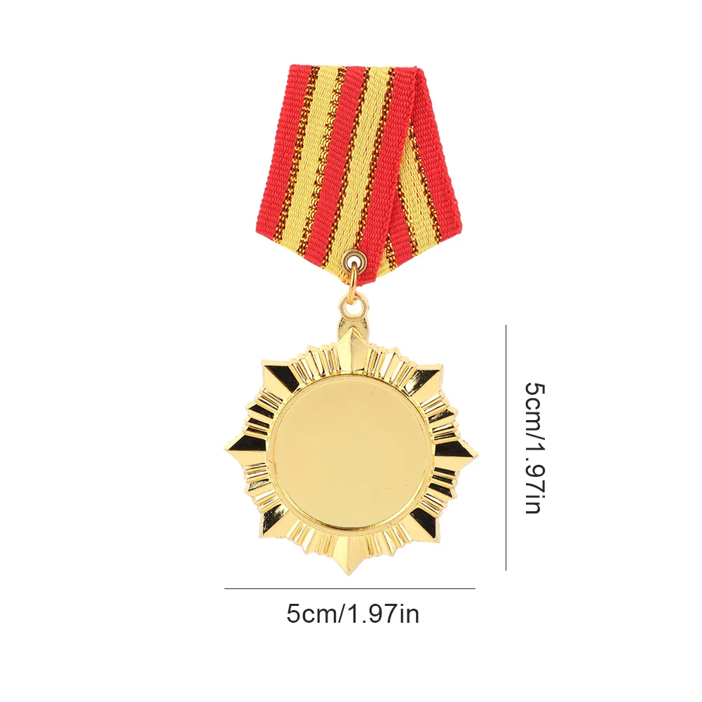 5cm Gold/Silver/Bronze Medal Sports Rewards with Neck Ribbon Students Rewards Metal Winner Medals for Talent Show Party Race
