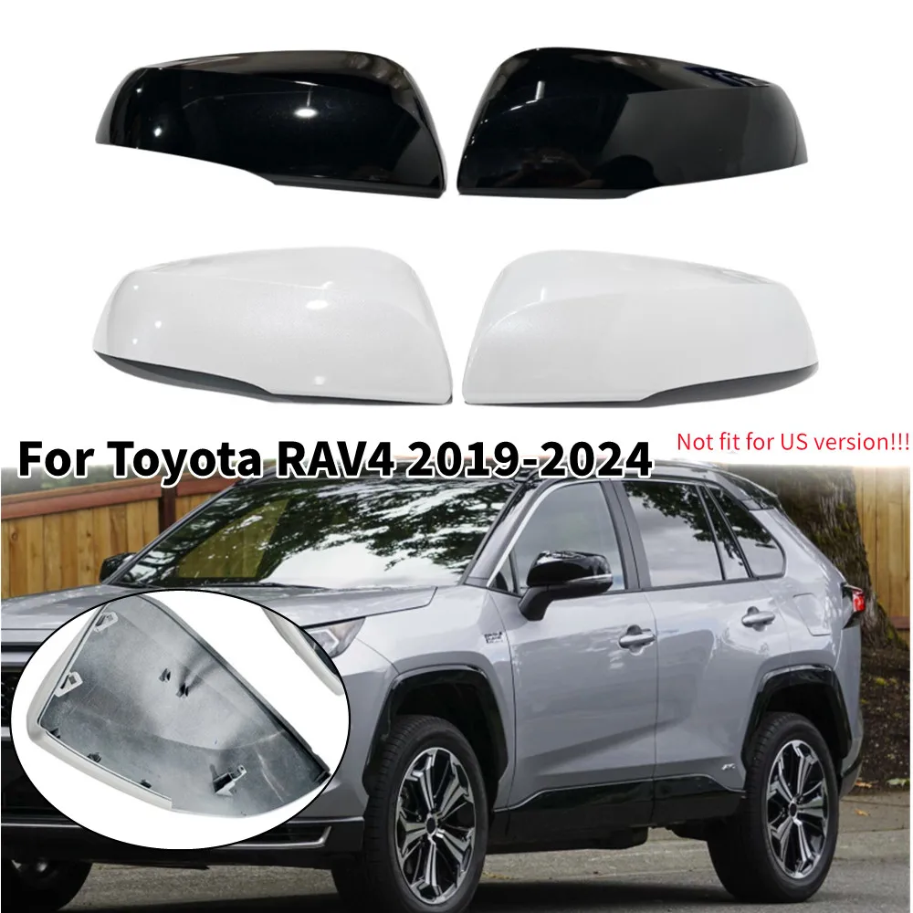 

For Toyota RAV4 2019 2020 2021 2022 2023 2024 ABS Car Rearview Side Mirror Cover Wing Cap Exterior Door Trim Replacement Part