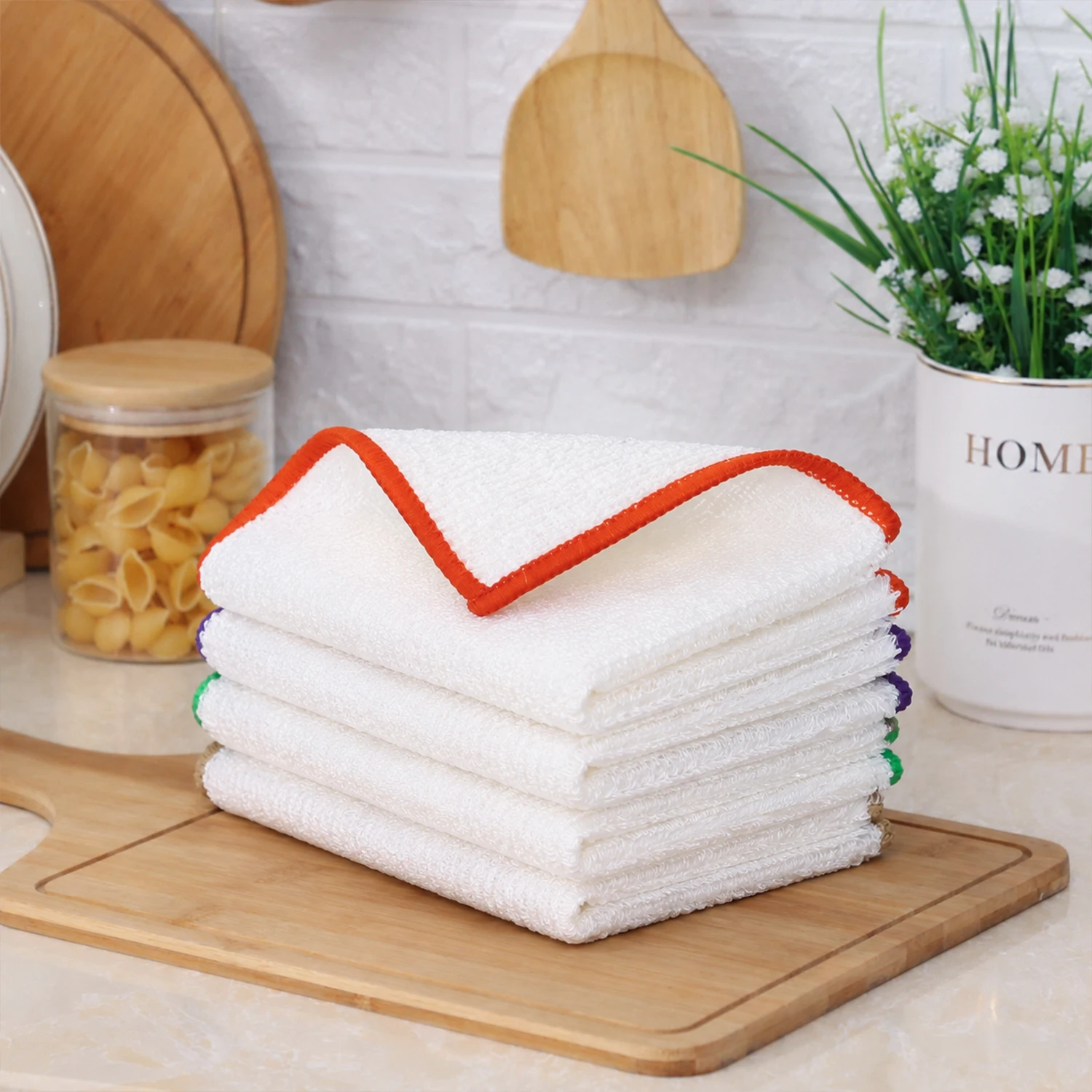 Absorbent Wood Pulp Cotton Cleaning Cloth Kitchen Sponge Dish Rags Cellulose Household Cleaning Cloths for Kitchen