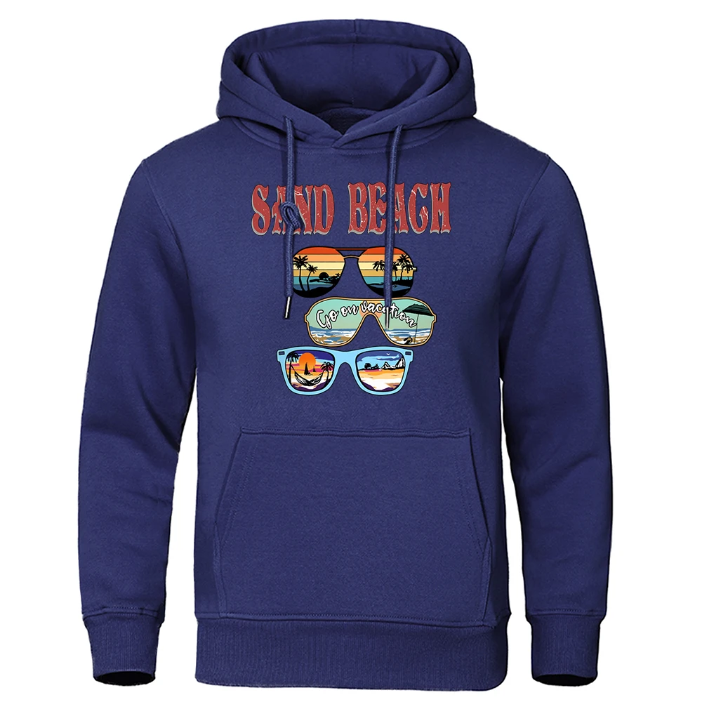 

Sand Beach Go On Vacation Sunglasses Mens Clothes Vintage Harajuku Tracksuit Comfortable Quality Hoodies Fashion Designer Hooded