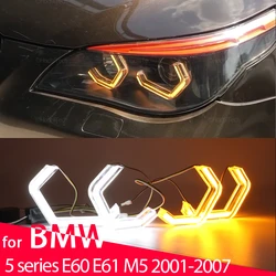 M4 style LED Angel Eyes Bulb Halo Ring White Yellow Lamp DRL Styling Light for BMW 5 series E60 E61 520i 525i 530i M5 2001-2007