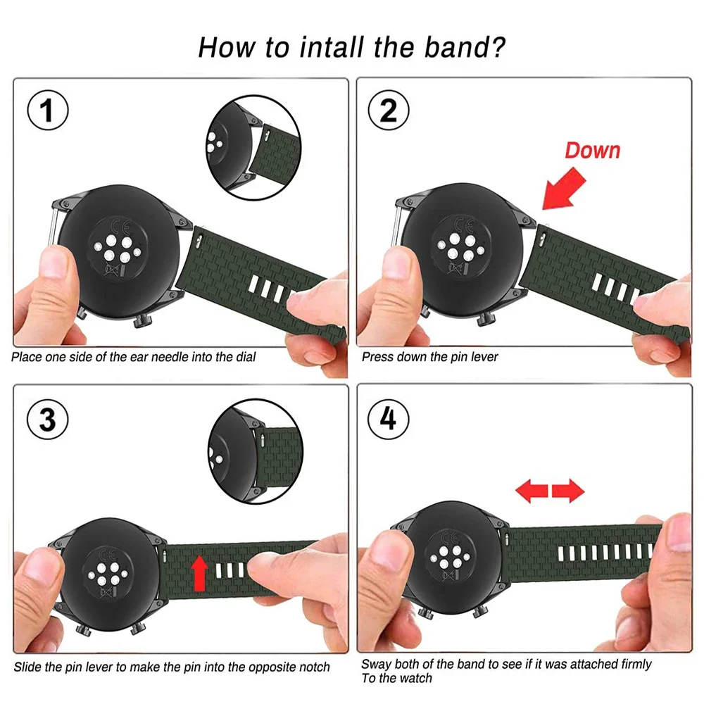 Sport watch band for Samsung Galaxy watch 5/pro/4/6/classic/Active 2 Silicone 20mm 22mm bracelet huawei watch gt 4-3-pro-2 strap image 5
