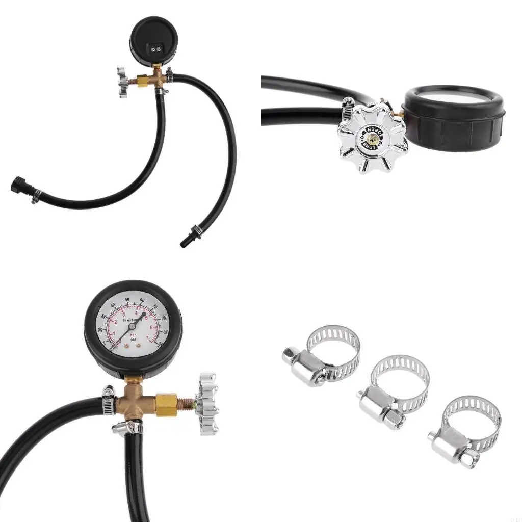 

G92C 0-100PSI 0-7BAR быстро подключаемый манометр для впрыска топлива с клапаном для автомобиля, грузовика, прочный