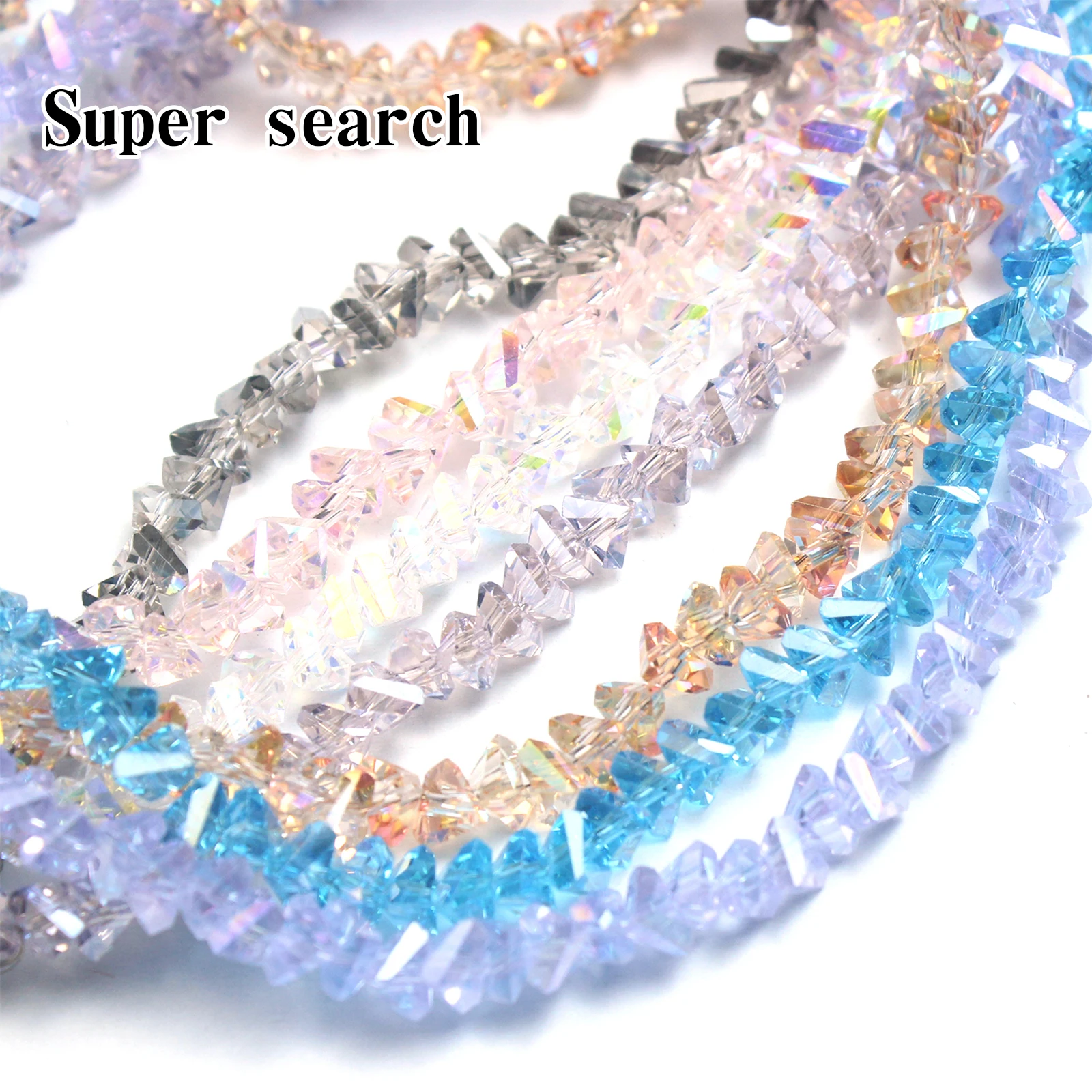 6mm, 80-piece High-Quality Triangular Crystal Glass Beads with Shiny Colors Ideal Loose Beads for DIY Jewelry Making Earrings Ne