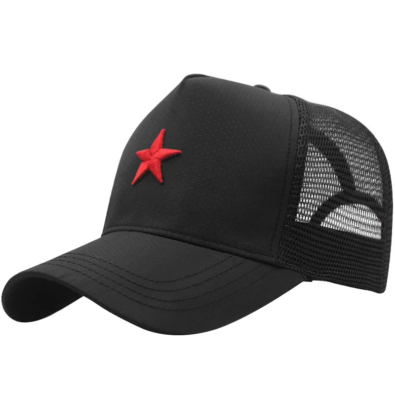 Big Head Men Women Mesh Baseball Caps Star Embroidery Trucker Hat Plus Size 57-60cm 61-65cm