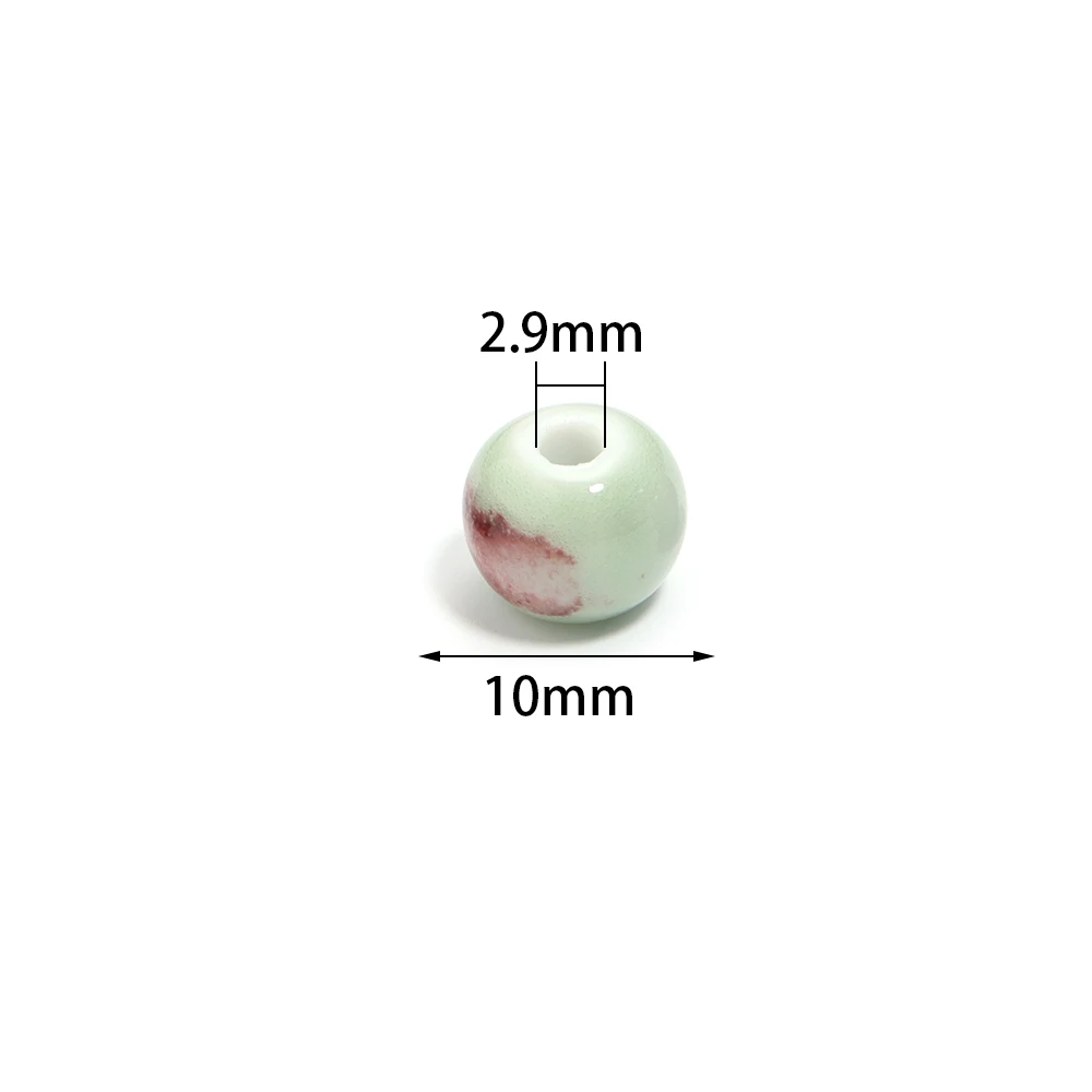 10Pcs 10mm Round Ceramic Beads Handmade Porcelain Beads Bracelet Ceramic Round Beads for Jewelry Making Accessories