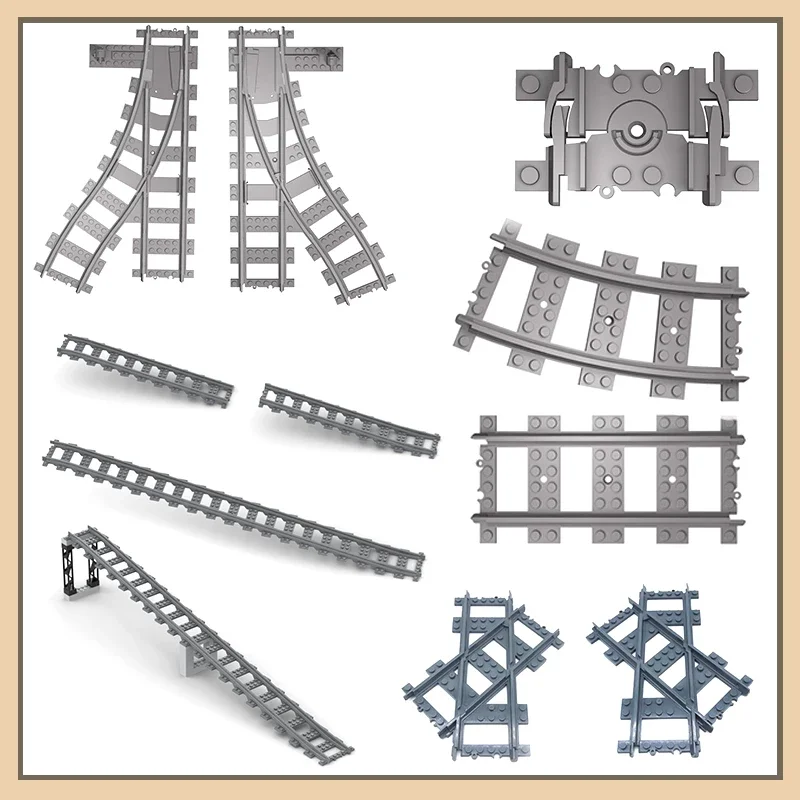 City Train Track Building block Expansion Parts Compatible With Various Brands Of High-Quality Creative Gifts DIY