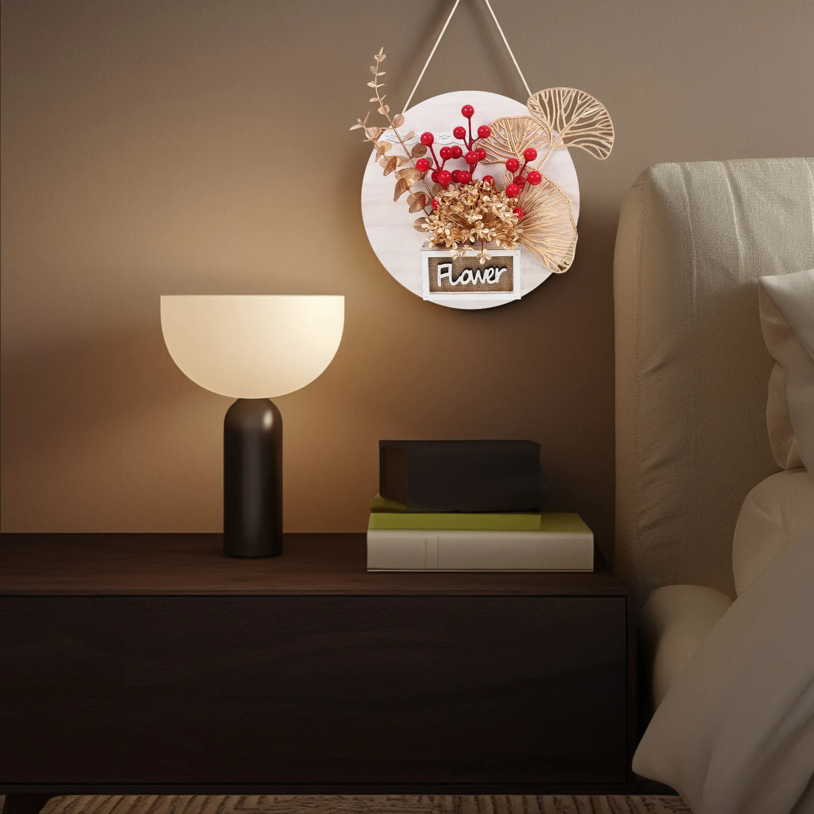 Wall Hanging Artificial Red Berry Bonsai Ornament Spring Festival Decoration Chinese Style Living Room Window Festive Pendant