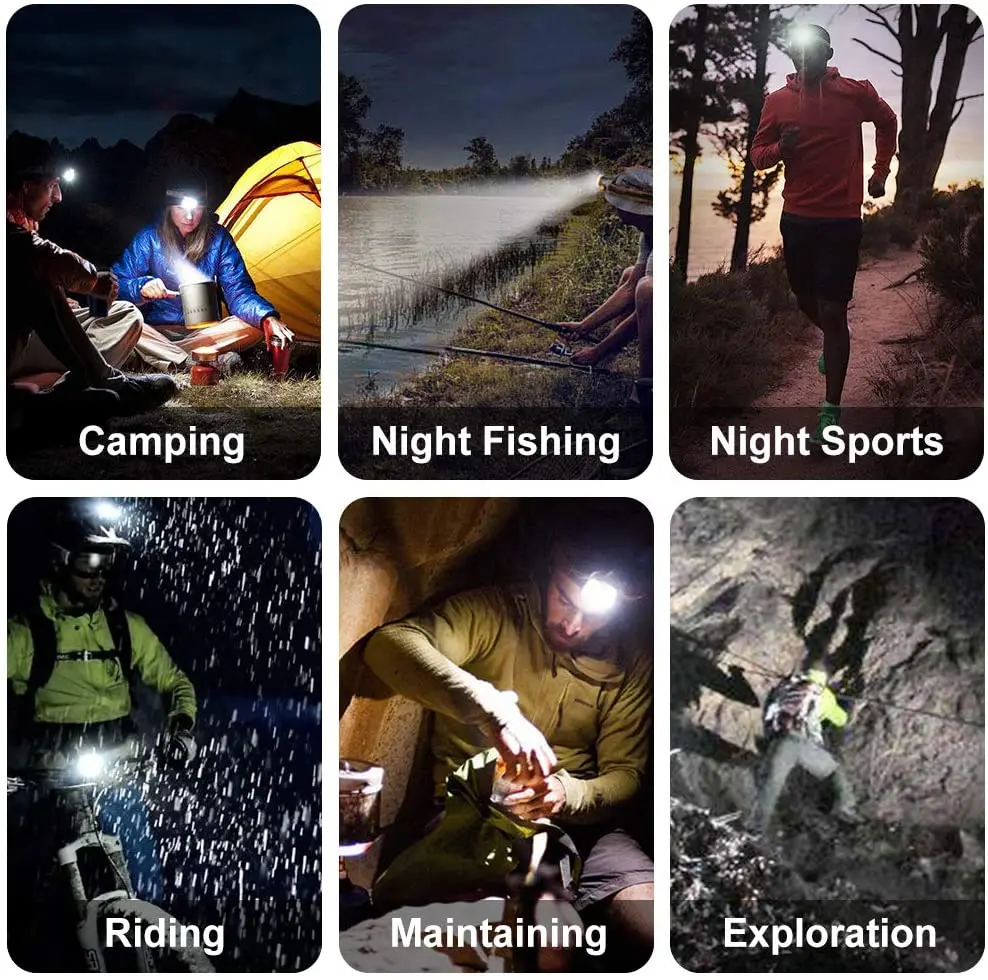Mini LED+COB Sensor Headlamp USB Rechargeable Body Motion LED Headlight Camping Head Flashlight Outdoor Fishing Front Head light