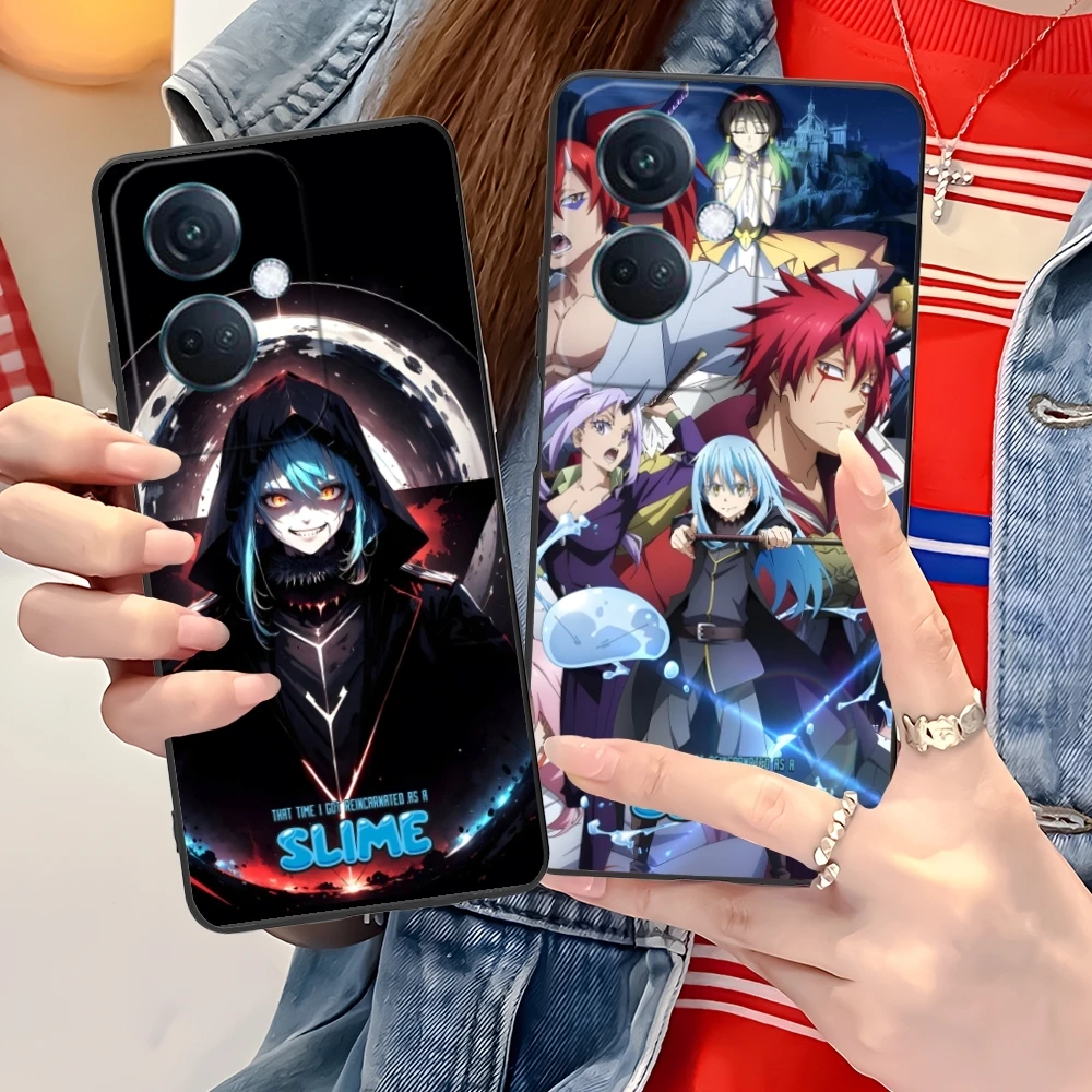 Slime Tensura Rimuru Mobile Phone Case for OPPO Find X5 X3 X2 A93 Reno 8 7 Pro A74 A72 A53 Black Soft Phone Cover Shell