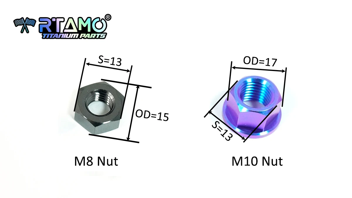 RTAMO 2 Satz Titans ch rauben m8x45/50/1/2 m10x50x1, 5p mit Muttern Ketten einstell schrauben Muttern setzt Motorradketten-Kits – Detail 4