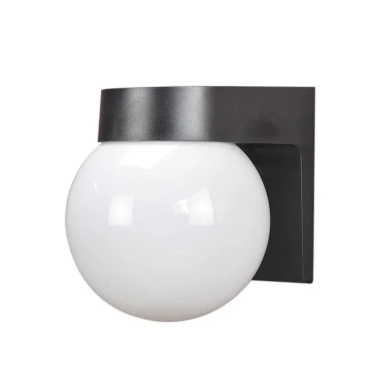 

Simple Design Loft Led Outdoor Porch Light Apply for Home E27 Base Type Ball Black Style Lampshade Outdoor Decorative Lighting