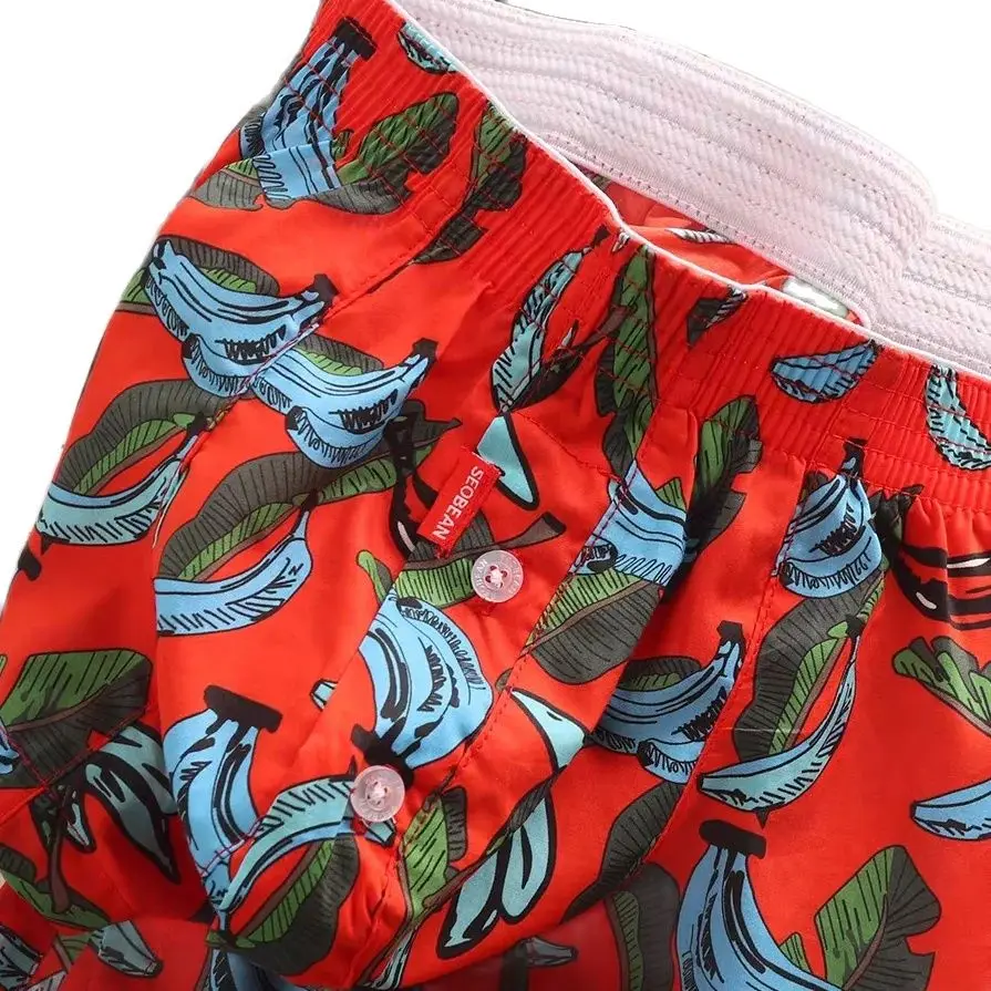 Men\'s 100% Cotton Pajama Shorts Casual Tracksuit U Bag FIT TRUNKS Comfortable Breathable Sleepwear for Men