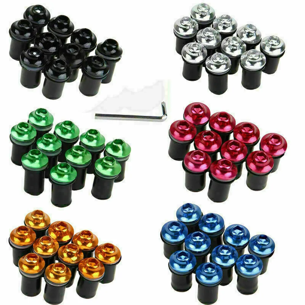 10pcs Motorcycle Windscreen Windshield Fairing Bolts Screw Kit Universal 5mm