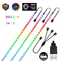 Addressable Rainbow PC Digital WS2812b LED Strip Light for 5V 3pin ARGB Header PC Case Asus Aura Sync RGBIC Fusion MSI Mystic