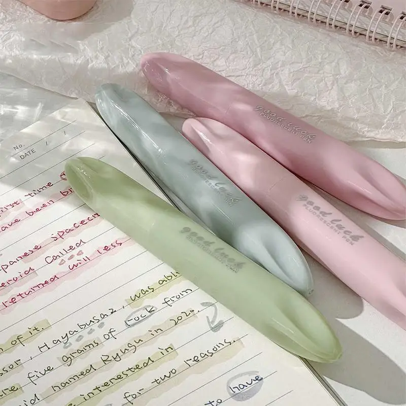 4Pcs/Box Creative Dual-Head Fluorescent Pen Student Colorful Eye Protection Marker DIY Notebook Journal Highlighters